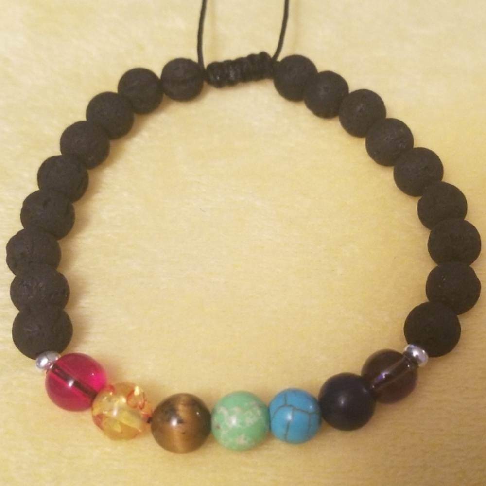 Men adjustable bracelet 7 chakras